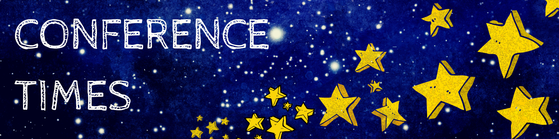 conference times banner with stars